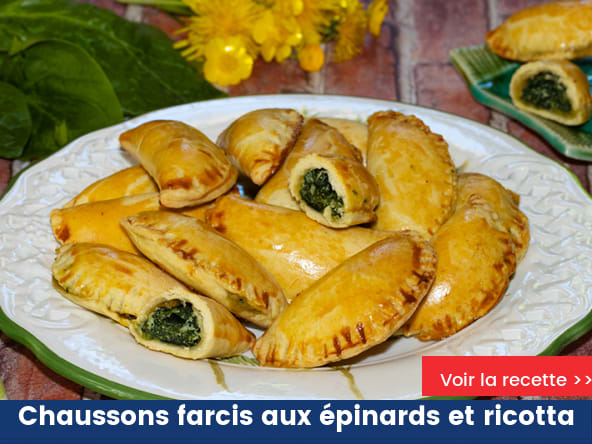 Chaussons farcis aux épinards et ricotta